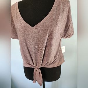 Gap Fit womens active tie front vneck crop tshirt